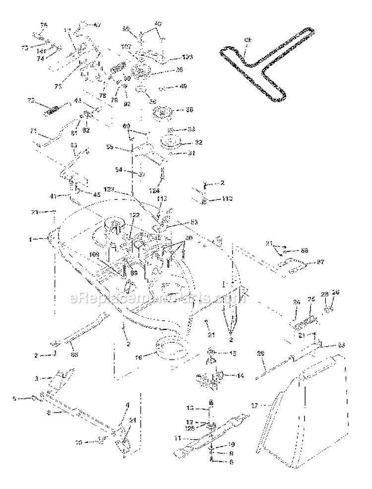 Page J Diagram and Parts List for WE12538F  Weed Eater Lawn Tractor